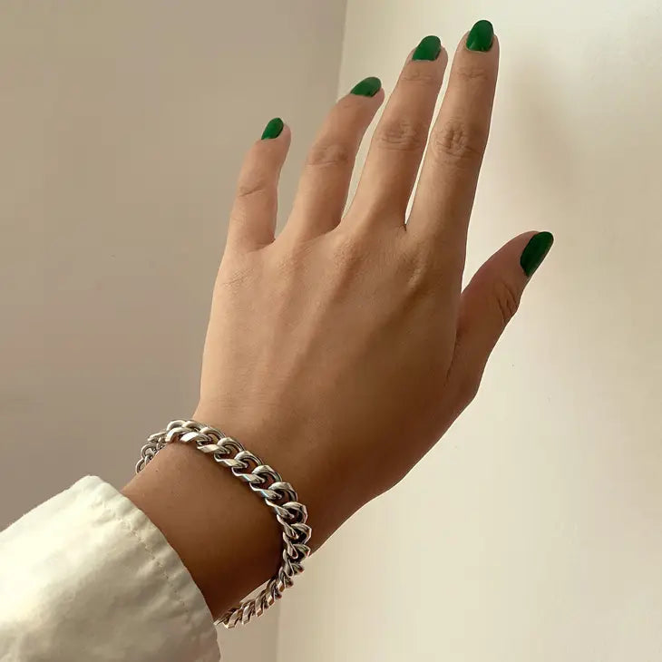 Mai Desiree Mason Chunky Curb Chain Silver Bracelet