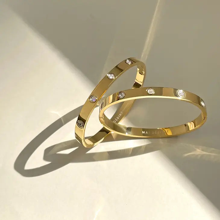 Mai Desiree Carrie Gold Diamond Cuff Bracelet