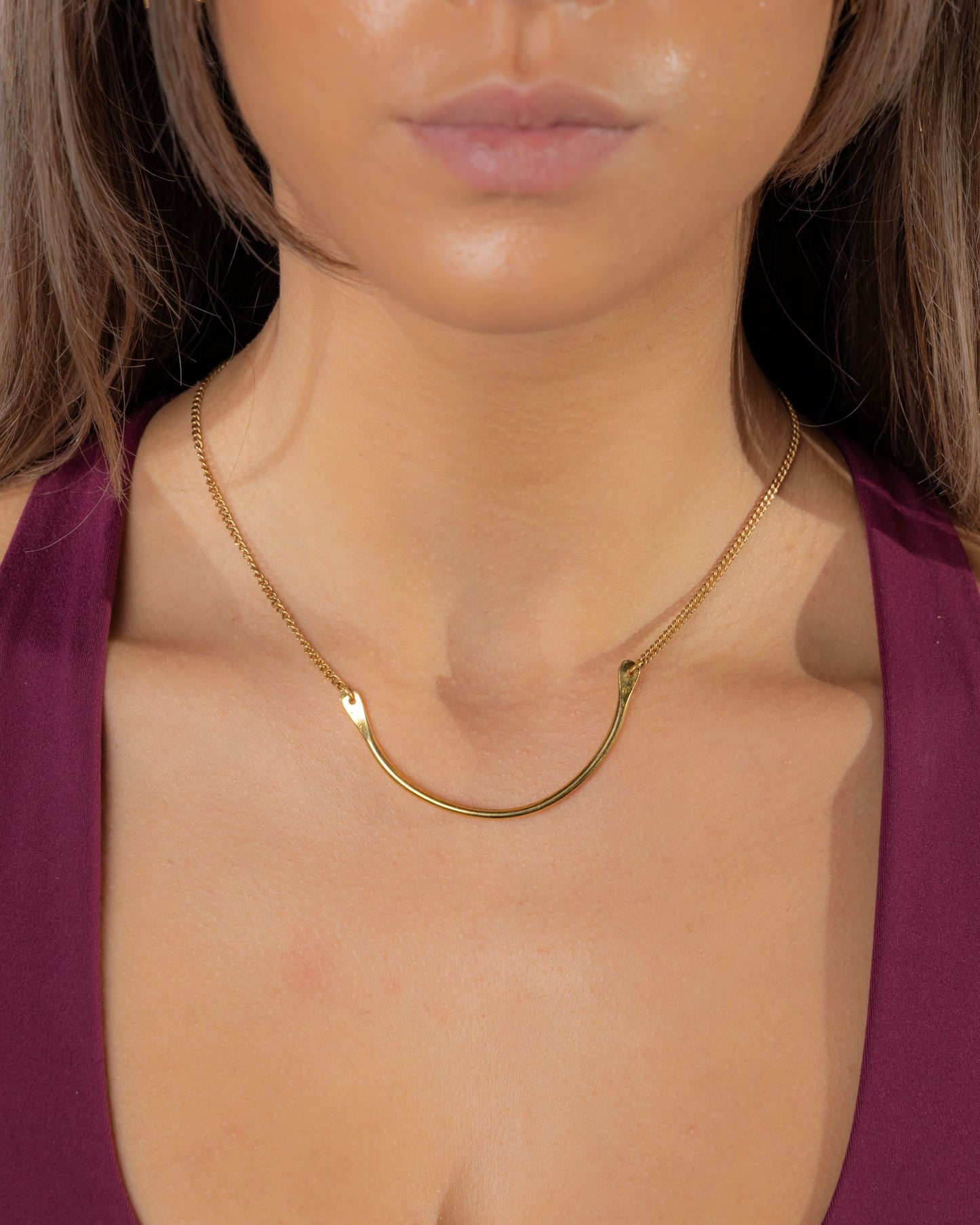 Swahili Coast Recycled Brass Arc Choker Necklace