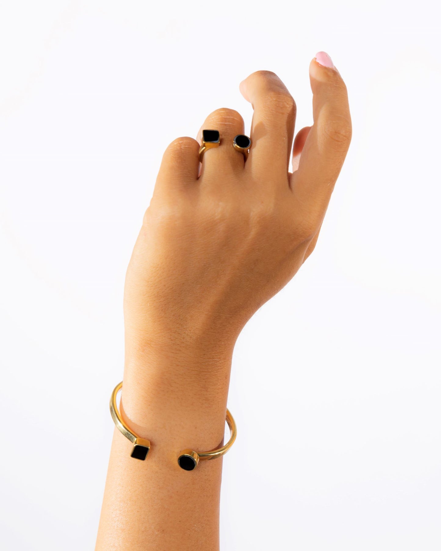 Swahili Coast Brass Horn Geometric Cuff