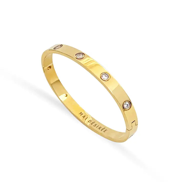 Mai Desiree Carrie Gold Diamond Cuff Bracelet