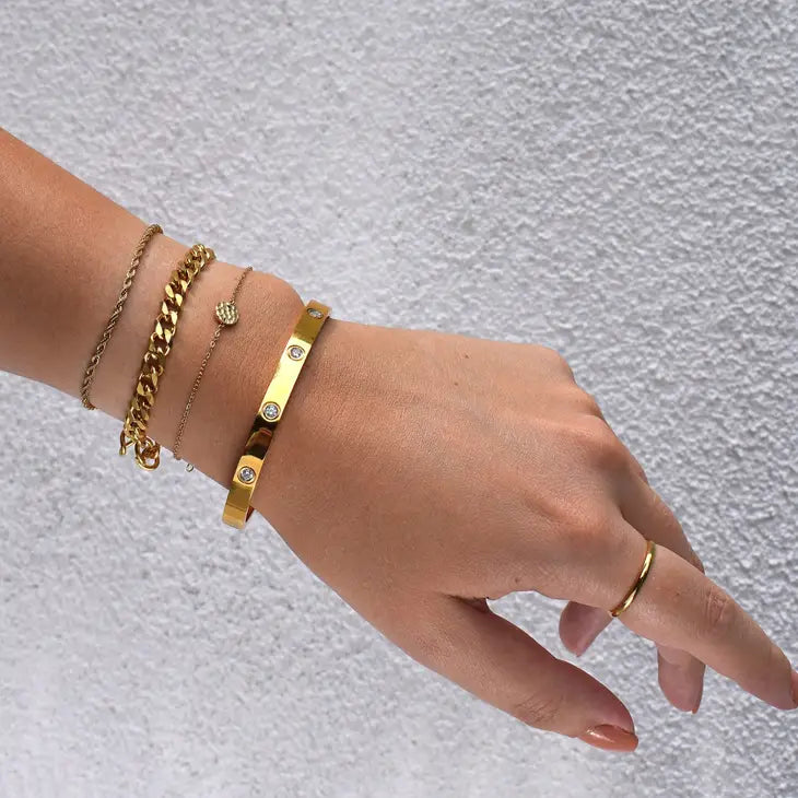 Mai Desiree Carrie Gold Diamond Cuff Bracelet