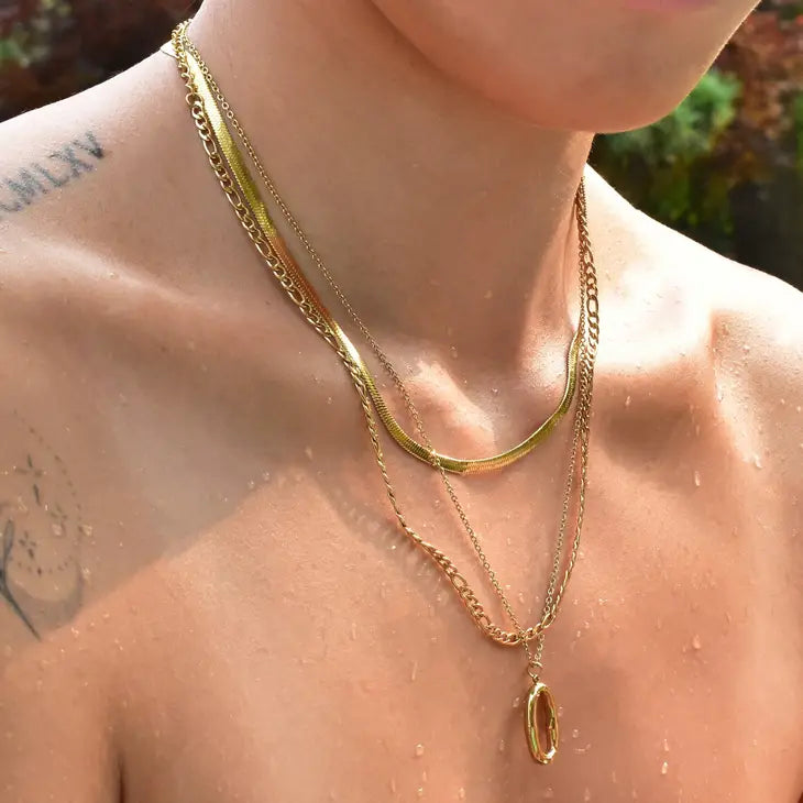 Mai Desiree Becca Gold Snake Chain Necklace