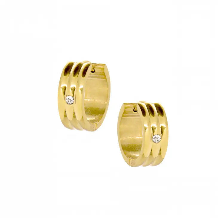 Mai Desiree Milan Small Gold Ridged Hoop Earrings