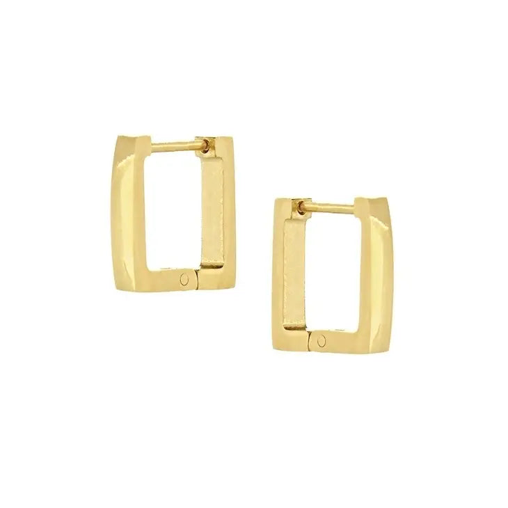 Mai Desiree Brie Gold Square Huggie Earrings
