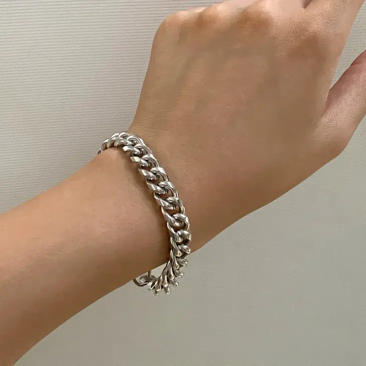 Mai Desiree Mason Chunky Curb Chain Silver Bracelet