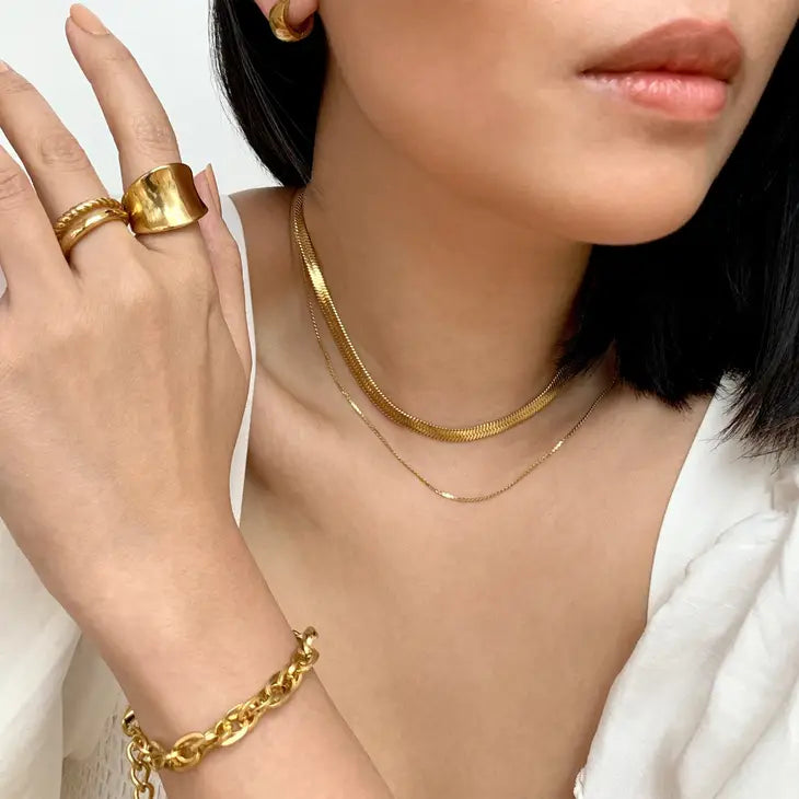 Mai Desiree Gemma Gold Chunky Rope Chain Bracelet