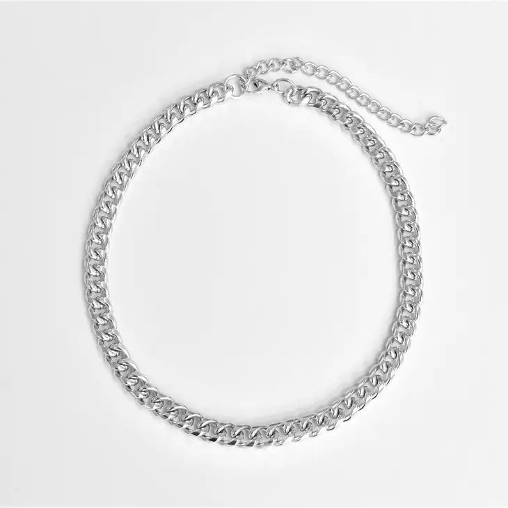 Mai Desiree Mason Silver Curb Chain Necklace