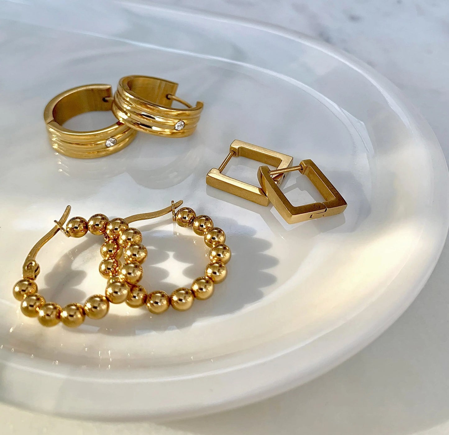 Mai Desiree Milan Small Gold Ridged Hoop Earrings