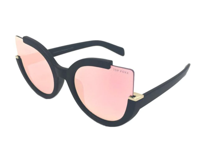TopFoxx Chloe Black/Rose Gold Sunglasses