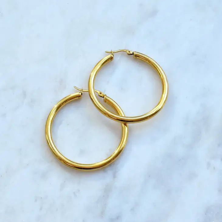 Mai Desiree Nikki Large Gold Hoop Earrings