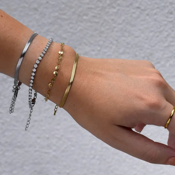 Mai Desiree Becca Silver Snake Chain Bracelet