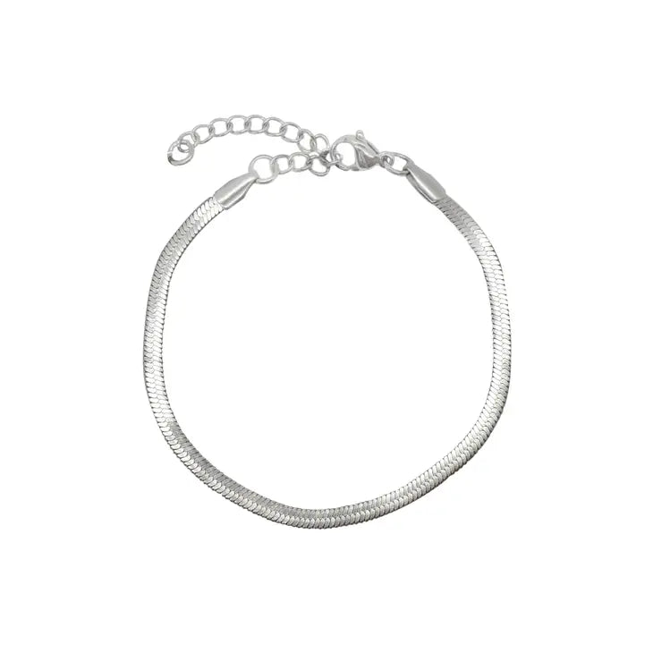 Mai Desiree Becca Silver Snake Chain Bracelet