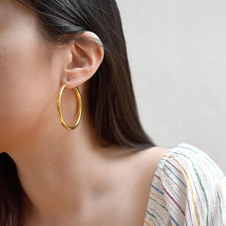 Mai Desiree Nikki Large Gold Hoop Earrings