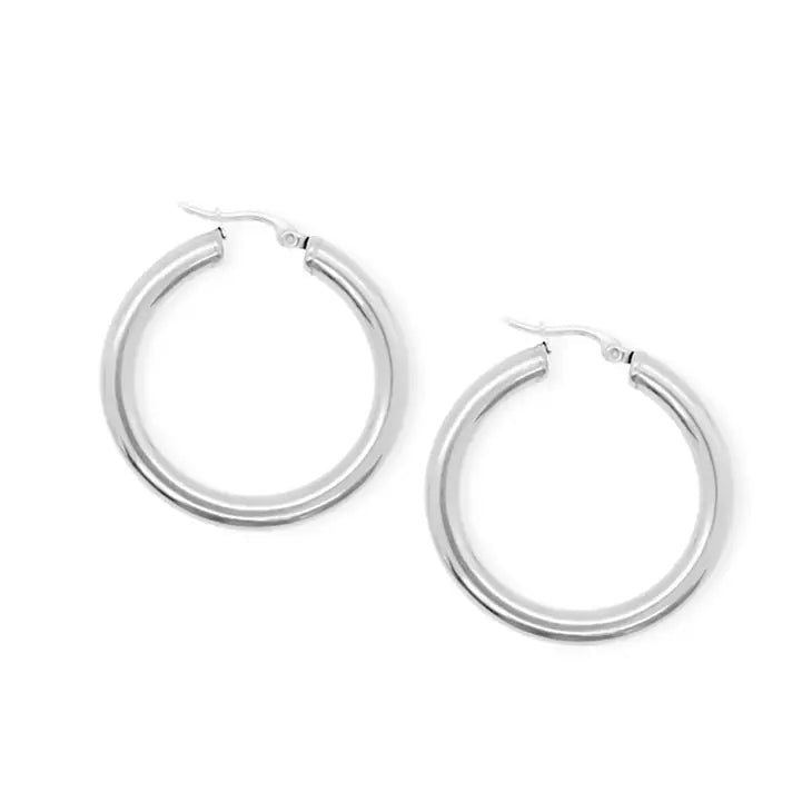 Mai Desiree Celine Chunky Silver Hoop Earrings