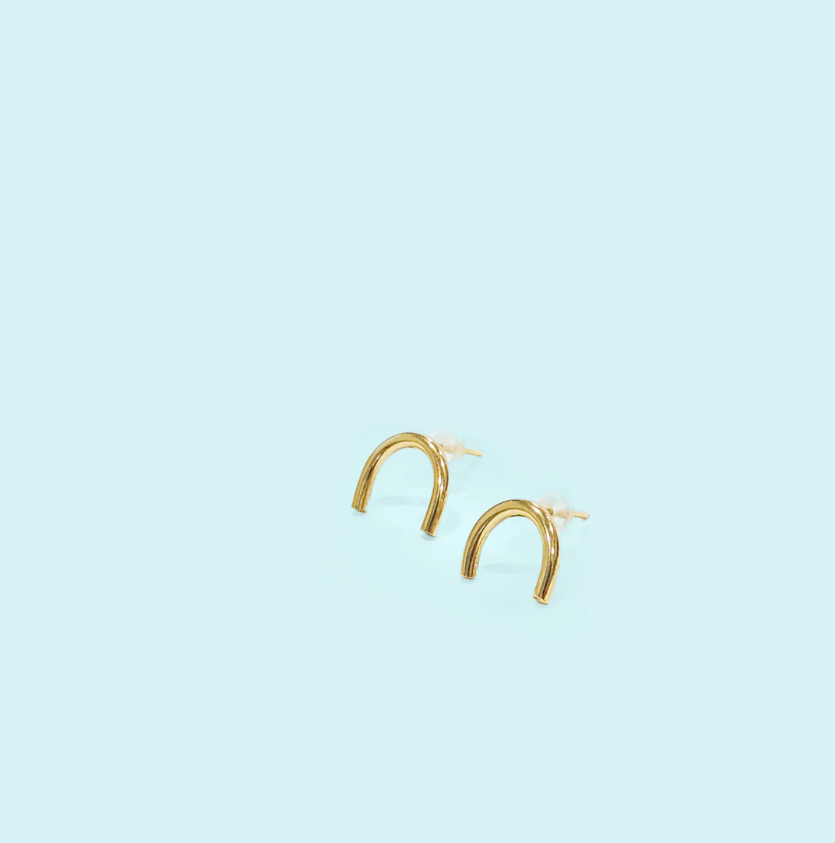 Swahili Coast Recycled Brass Arc Stud