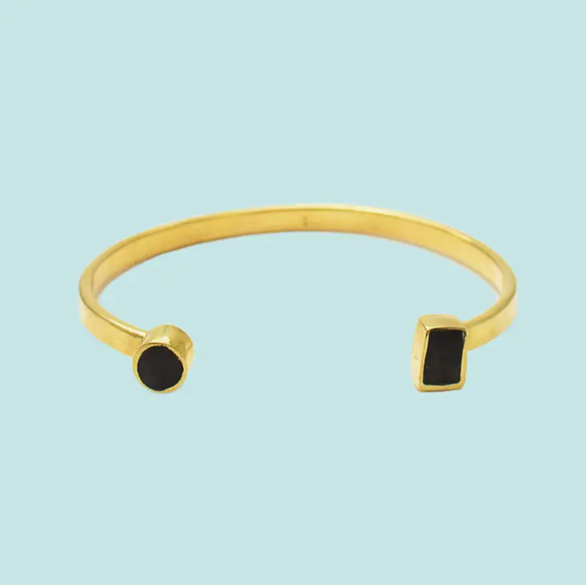 Swahili Coast Brass Horn Geometric Cuff