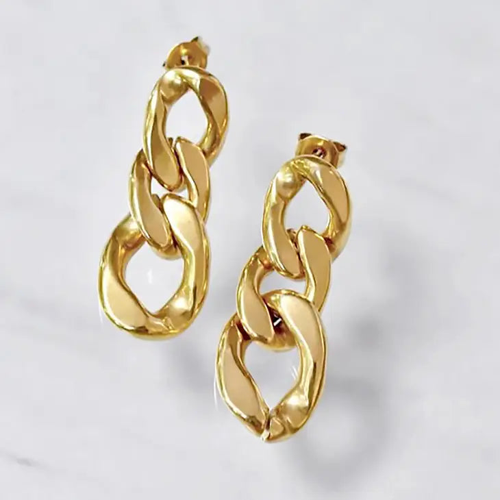 Mai Desiree Cici Gold Link Chain Earrings